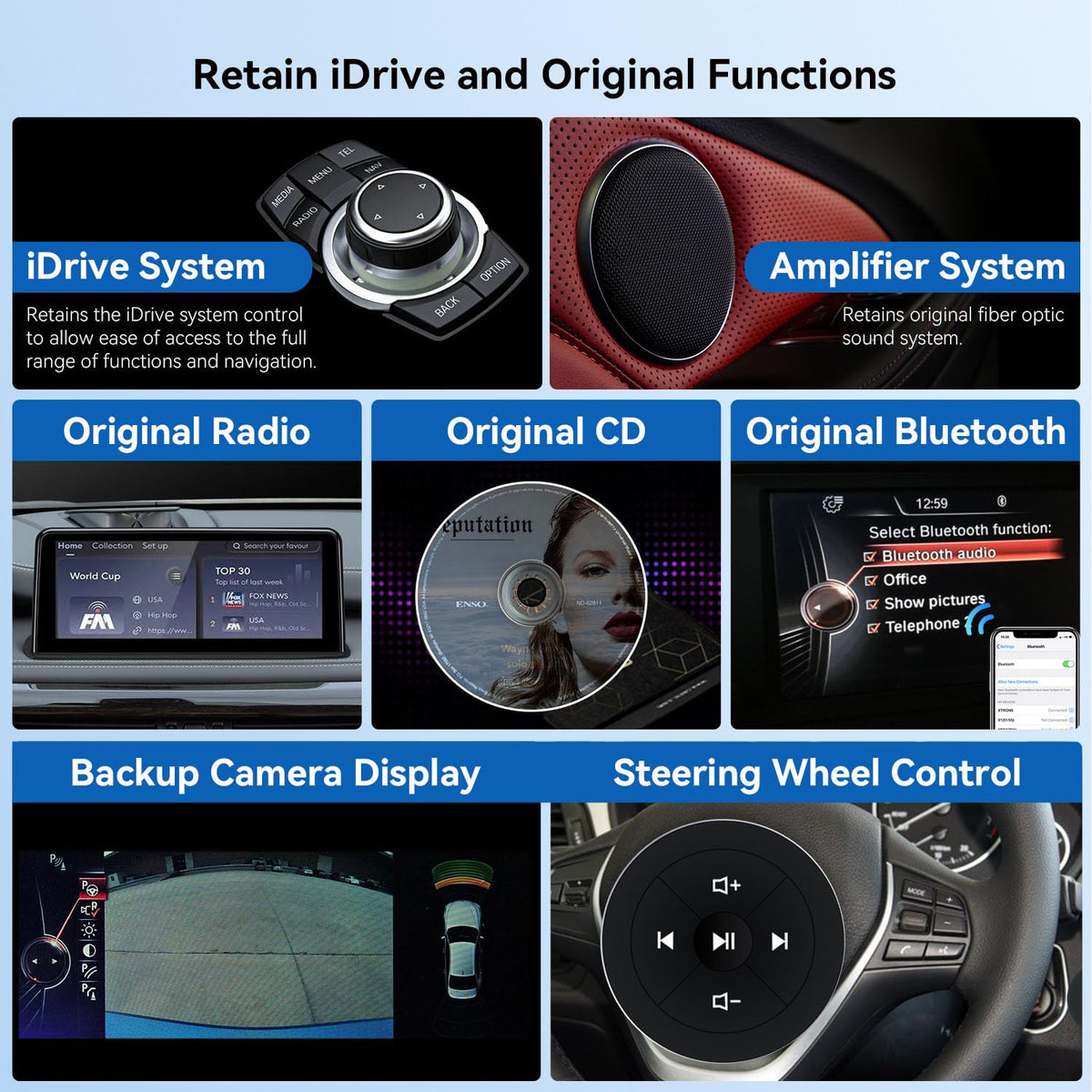 XTRONS 10.25 Inch Android 14 Car Stereo for BMW X5 F15 / X6 F16 (2014-2017) NBT System, IPS Touch Screen 4+64GB Car Radio GPS Navigation Support Wireless CarPlay Android Auto 4G LTE