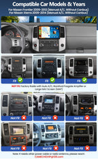 4G+128G Car Radio for Nissan Frontier 2009-2012 / Xterra 2009-2014 Android Car Stereo with CarPlay Android Auto GPS Navigation Bluetooth 9" in-Cell 1280*720 Touch Screen Head Unit with Backup Camera