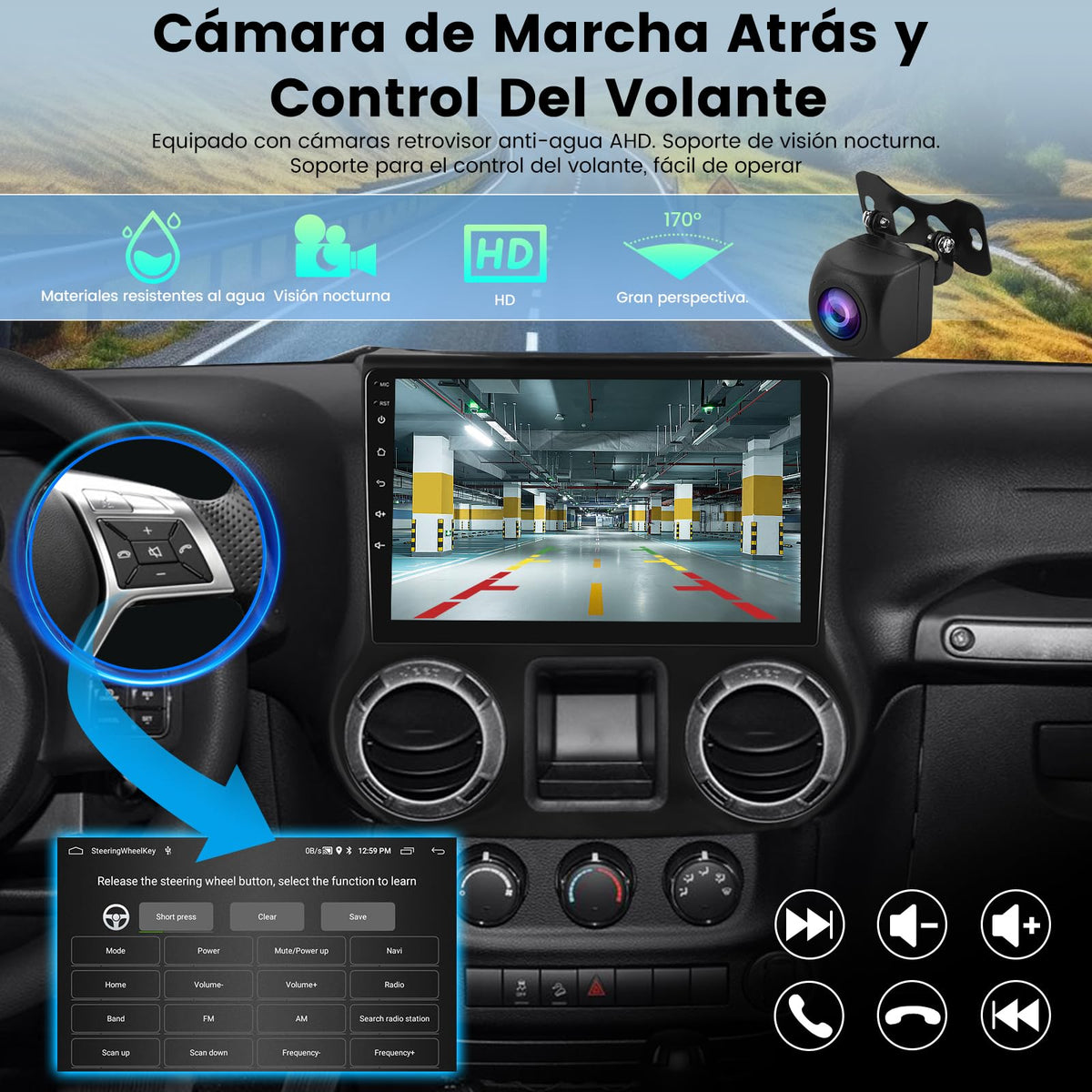NHOPEEW 2+64G 10.1 inch Android Stereo for Jeep Wrangler 2015 2016 2017