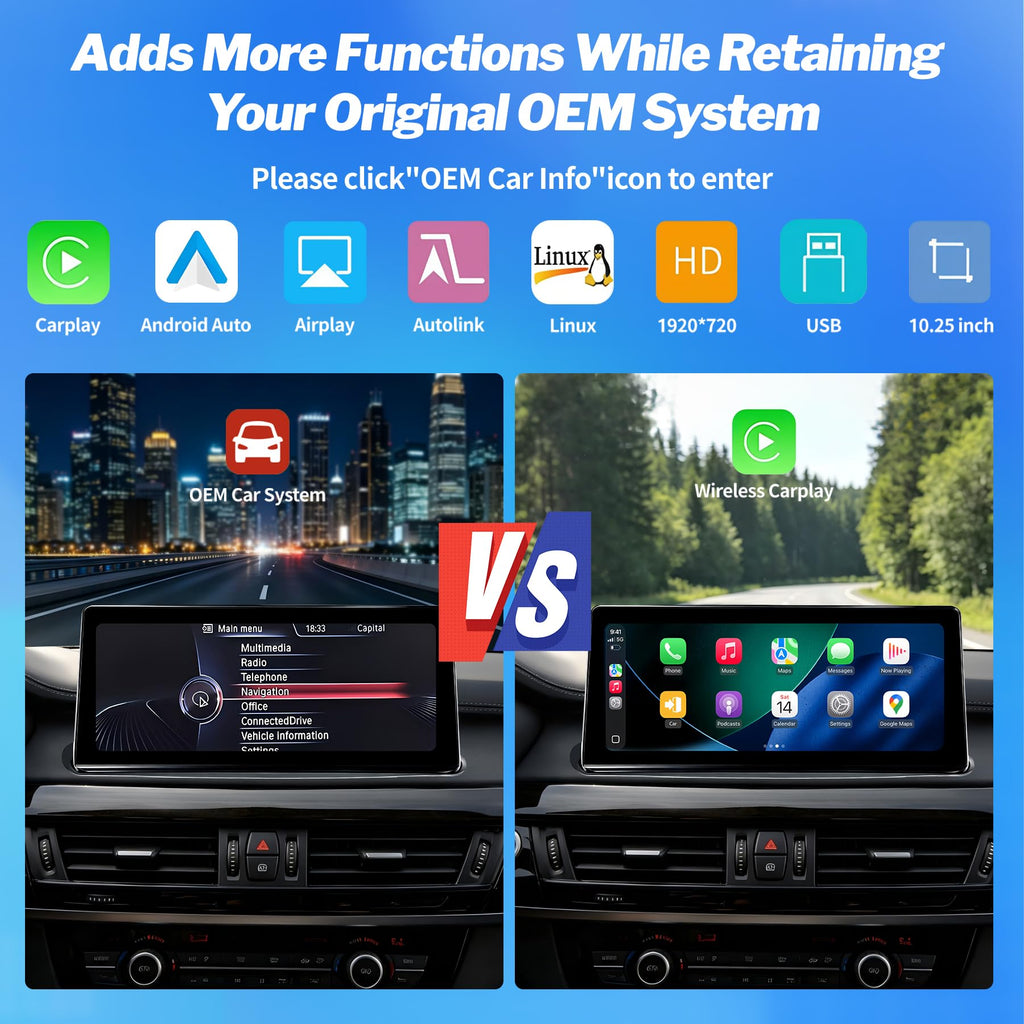 Wireless CarPlay Andriod Auto TouchScreen for BMW X5 X6 F15 F16 2014-2016