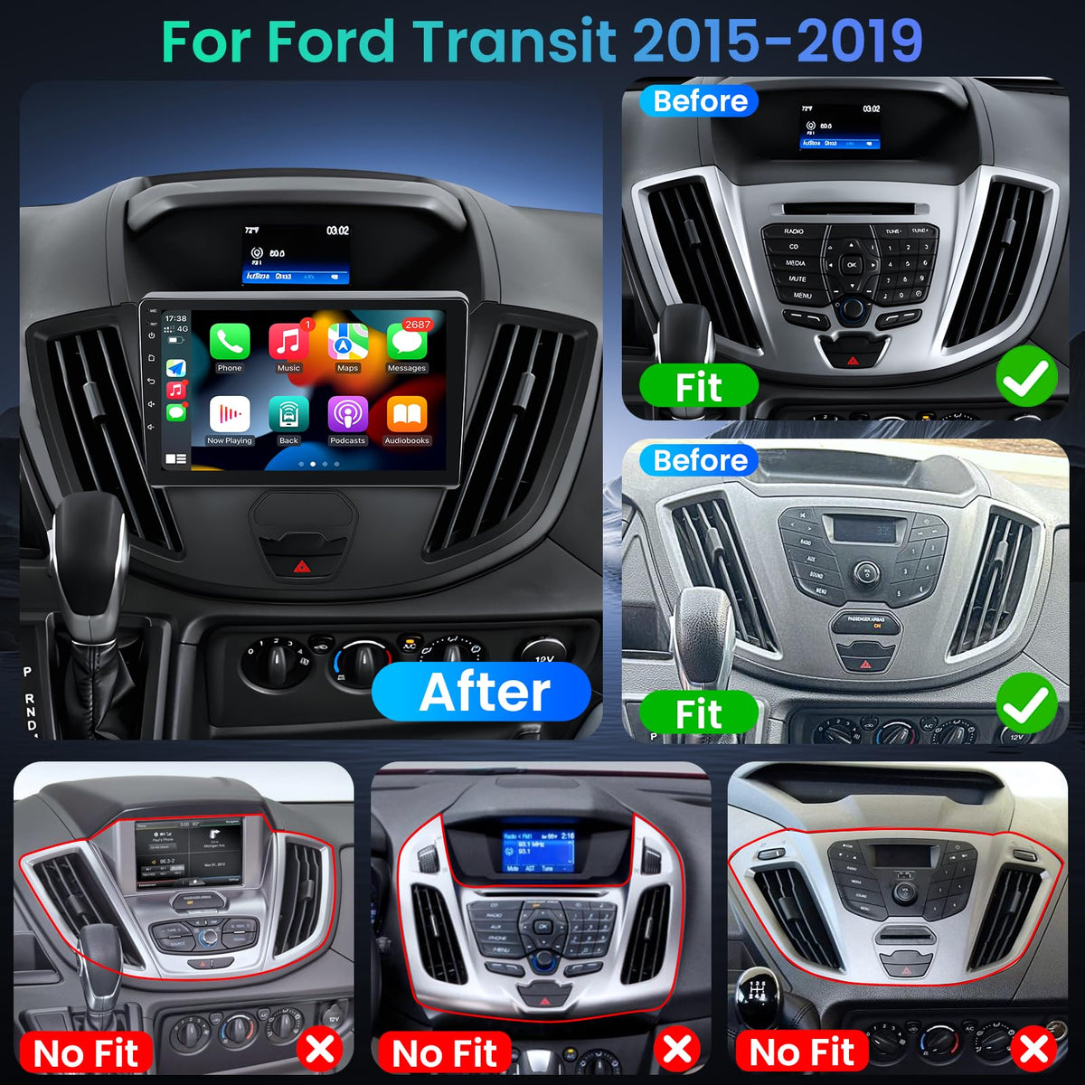 8 Core Car Radio Stereo for Ford Transit 150 250 350 2015-2019: Upgrade