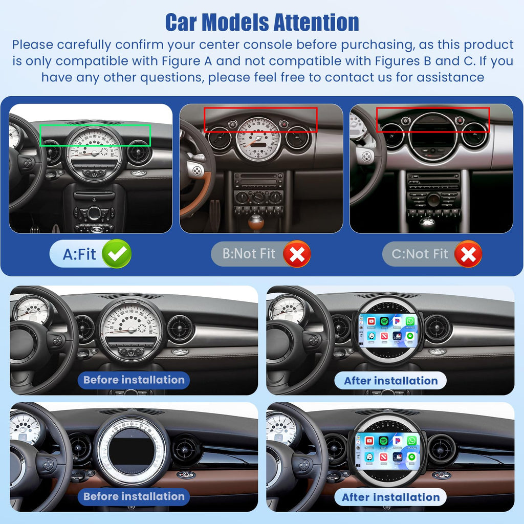 [4+64GB] Android Car Radio for BMW Mini Cooper R56 2007-2014 with 5Ghz WiFi