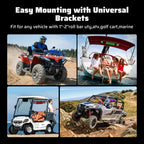 Ehaho 2.1CH Stereo UTV Sound Bar, 16.9 Inch Bluetooth UTV Speakers with RGB