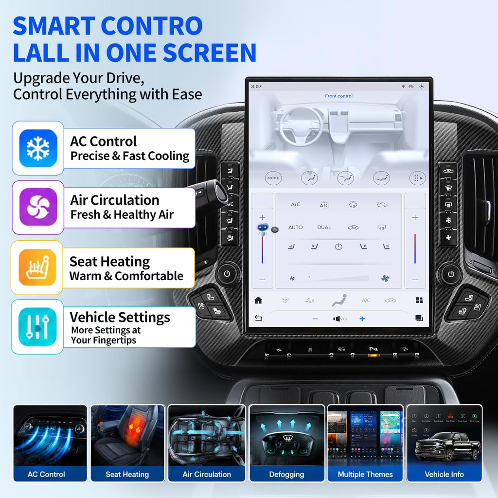 15.6" Car Radio for GMC Sierra Chevrolet Silverado 2014-2019 (OEM 8 Inch)