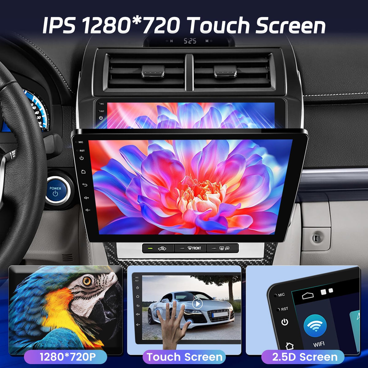 [8 Core 4+64] Android 13 Car Stereo for Toyota Camry 2012 2013 2014-10 inch IPS Touchscreen Radio with Carplay & Android Auto - 4G SIM Card/DSP 32EQ / FM AM RDS/Bluetooth 5.1 + AHD Backup Camera