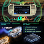 XTRONS 7" Car Stereo for Fiat 500 2007-2015, Wireless CarPlay, DSP(Cream)