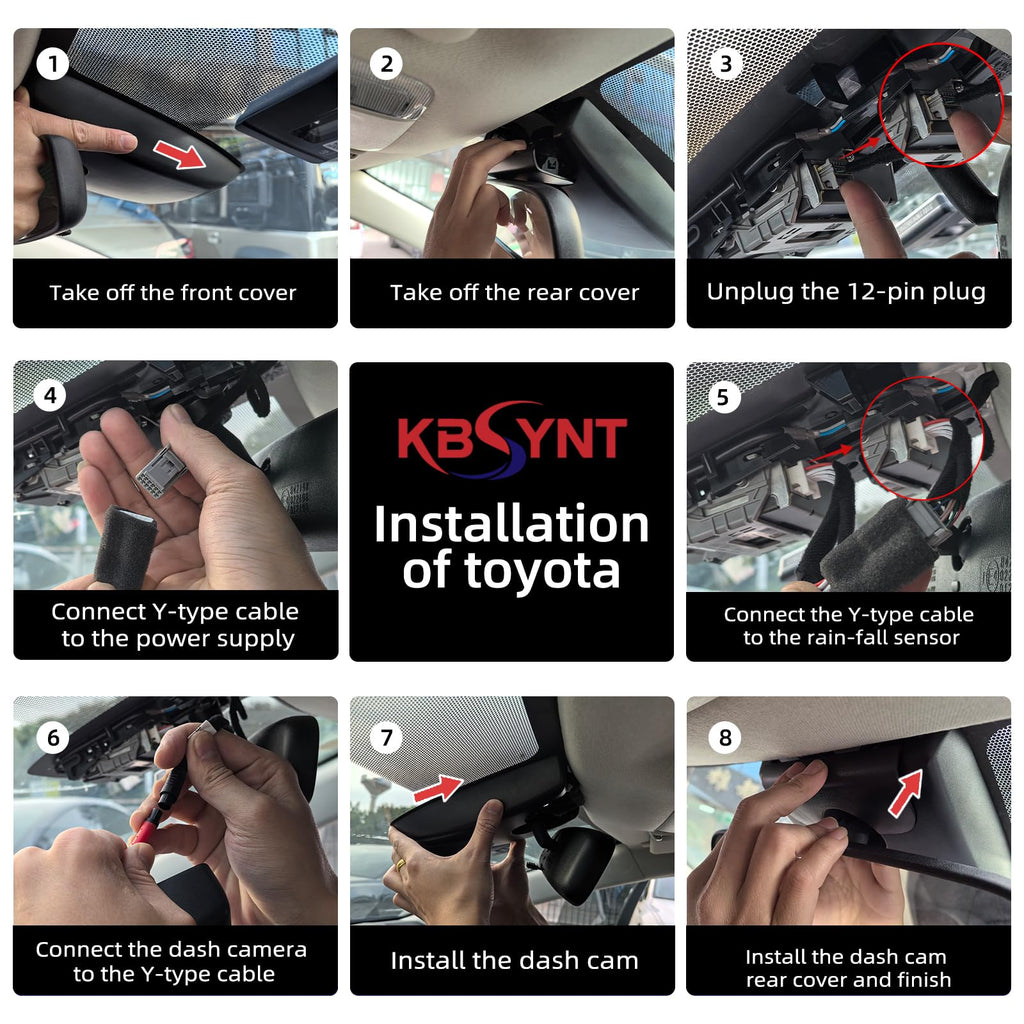 4K & Rear 1080P Dash Cam for Toyota 4Runner 2020-2024,Integrated OEM Look