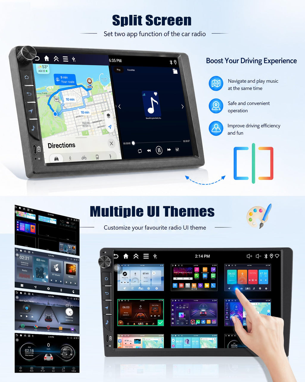SIXTOP 4G+64G Android Car Stereo Radio for Honda Civic 2013-2017 Wireless CarPlay Android Auto Bluetooth 5.0 GPS 9 Inch HD Touch Screen WiFi FM/RDS Type-C 32EQ SWC AHD Backup Camera