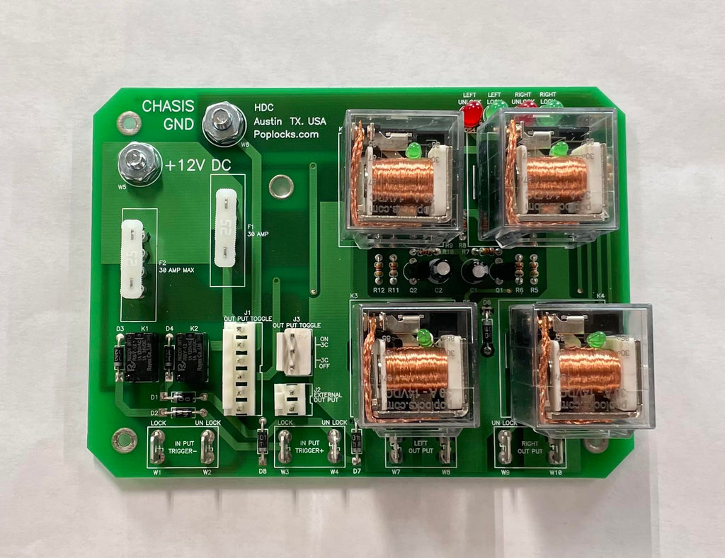 PLRB-RC Relay Controller with keyless Entry, Remote, fob (2) for Power Lock and Security
