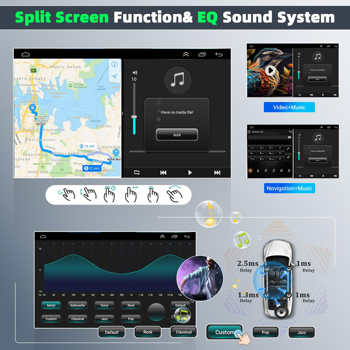 4Core 4+64G Car Stereo for Chevy Tahoe 2007-2014 Update 10 Inch Touch Screen Radio with Wireless Carplay Android Auto FM/RDS Bluetooth GPS SWC Backup Camera