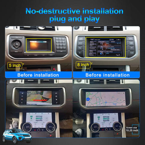 10.25 Inch Qualcomm Android 13 Car Radio for Land Rover Range Rover Evoque 2011-2018 Stereo Replacement GPS Navigation Head Unit Multimedia Player Touch Screen Carplay (Bosch System, 8-128GB)