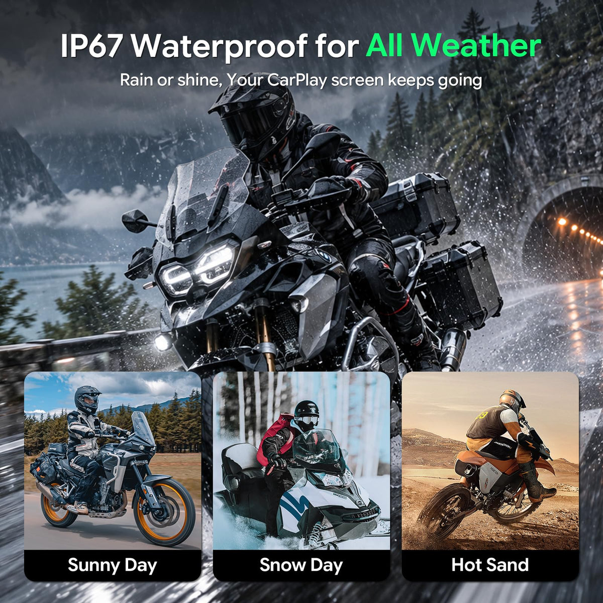 Carpuride W602PRO Motorcycle CarPlay & Android Auto - OTA Updates, Intercom