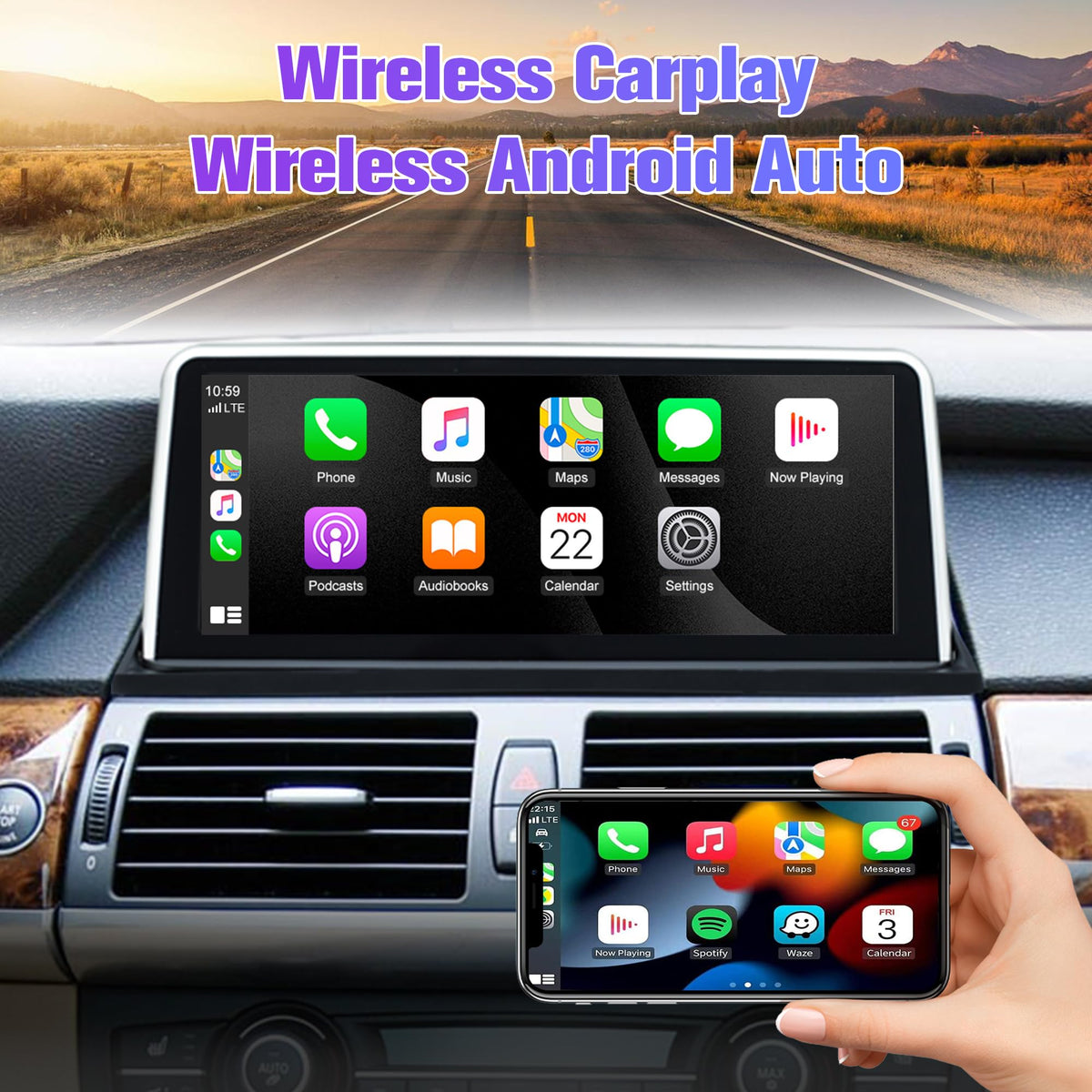 Stereo for E70 E71: 8+128G Car Stereo with Bluetooth Apple Carplay for BMW E70 E71 CIC 2011-2013, 10.25" Aftermarket Touch Screen Android System Head Unit Car Play Radio with Backup Camera FMAM GPS