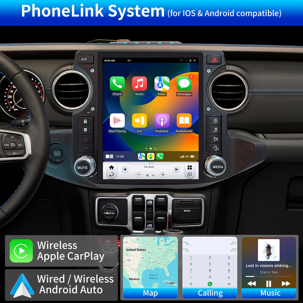 LINKSWELL GEN6 Car Radio for Jeep Wrangler JL Gladiator JT 2018-2021