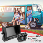 Pyle Dash Cam Recorder DVR for Trucks - 7 Inch Monitor Blackbox Rear Camera View Full Color HD 1080p Video Security Loop Camcorder - PiP Night Vision Audio Record Micro SD & Microphone - PLCMTRDVR41