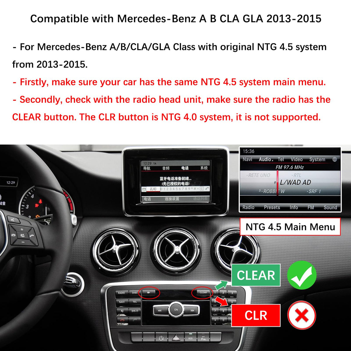 12.3" Wireless CarPlay Touchscreen for Mercedes-Benz GLA NTG 4.5