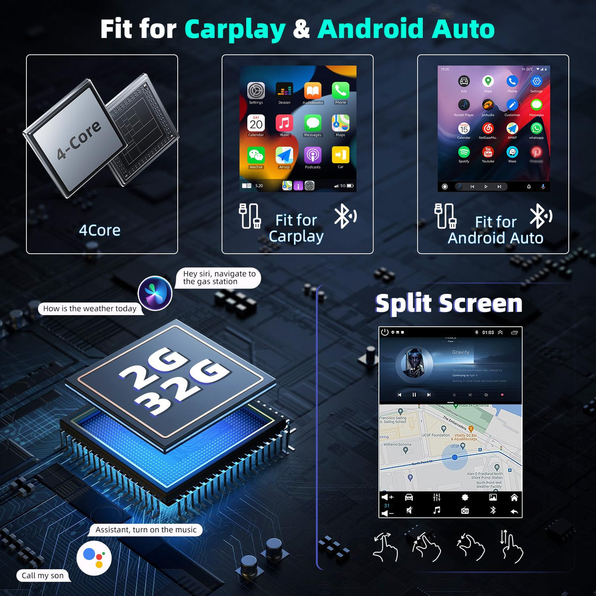 Car Stereo Radio for Nissan Altima 2007-2012 with Carplay/Android Auto