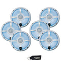 Wet Sounds - Three Pairs of REVO 6-XWW White Closed XW Grille 6.5 Inch Marine LED Coaxial Speakers