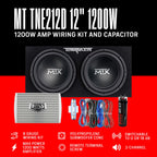 MTX Terminator Dual 12" Subwoofer Box w/Amp, Wiring Kit, & Capacitor