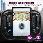 Upgrade AuCar 15.6 Inch Android 13 Car Radio for GMC Sierra Chevrolet Silverado 2015-2019 Head Unit (Only OEM 8" Screen) Wireless Carplay GPS Navigation Multimedia Player (Silver Grey)
