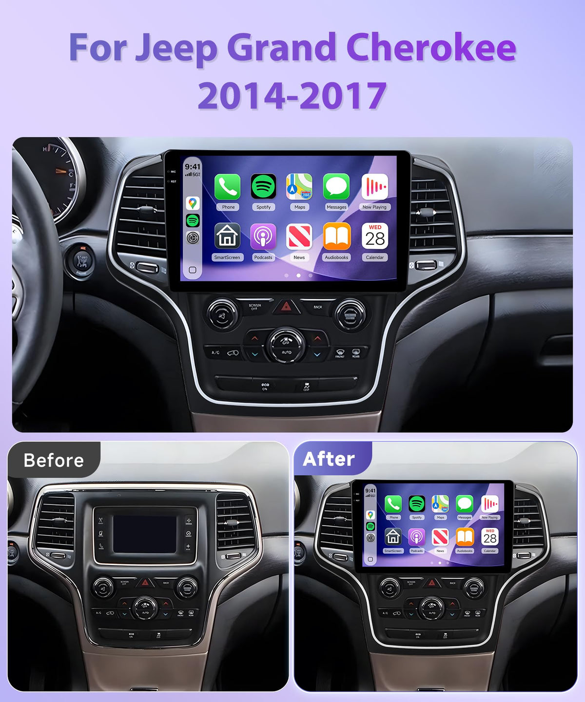 Rimoody 4G+128G Android Car Stereo for Jeep Grand Cherokee 2014-2017