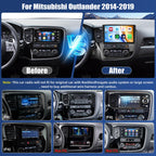 SIXTOP 4G+128G Android Car Stereo for Mitsubishi Outlander 2014-2019 Wireless CarPlay Android Auto, 10.1" InCell 1280 * 720 Touchscreen,GPS Navigation,Bluetooth 5.0, FM/RDS, SWC, EQ + AHD Rear Camera