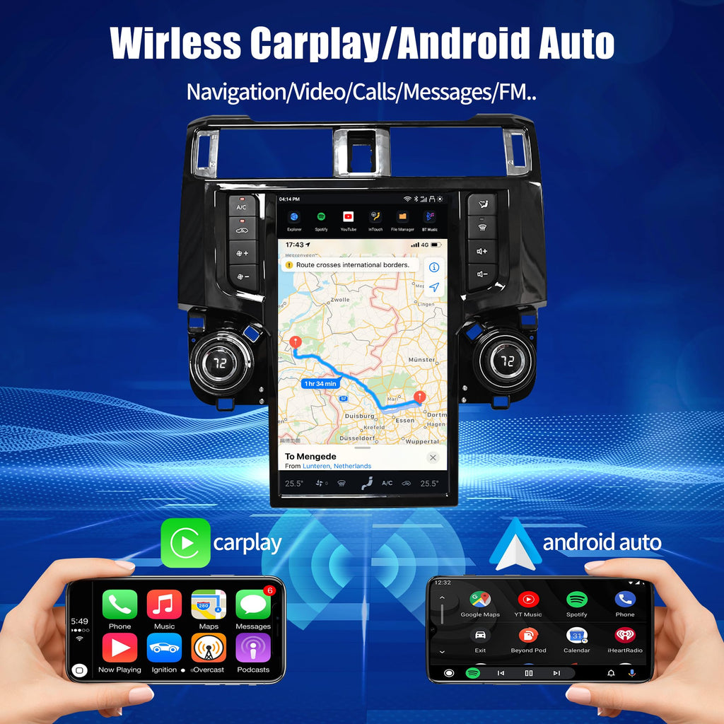 Android 13 Car Radio Head Unit for Toyota 4Runner 2009-2019, 13.6 Inch T-Style Car Multimedia Stereo Video Player GPS Navigation - 8+128 GB