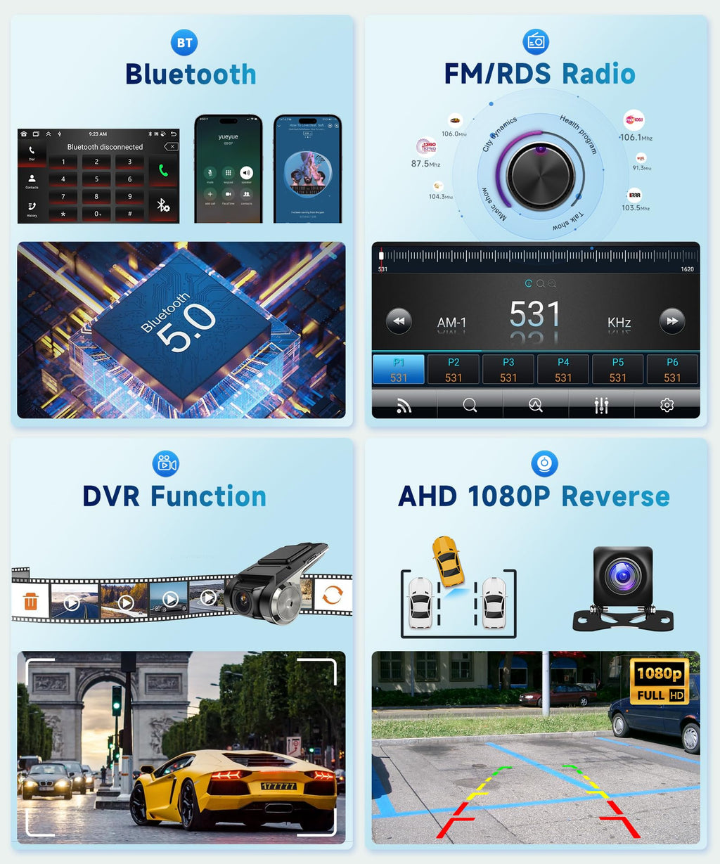 8 CORE 6G+128G Android 13 Car Stereo for Toyota Camry 2006 2007 2008 2009 2011 with Wireless Carplay Android Auto, 9 Inch Touch Screen Car Radio GPS/WiFi/Bluetooth/32-Band DSP/USB/SWC+HD Backup Camera