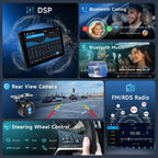 [4G+64G] Android Car Stereo for Chevy Camaro 2008-2015, Wireless Carplay &Android Auto 9 Inch Touch Screen Radio, GPS, Double Din, Mirror Link, Bluetooth, DSP, EQ, WiFi, FM RDS, Camera