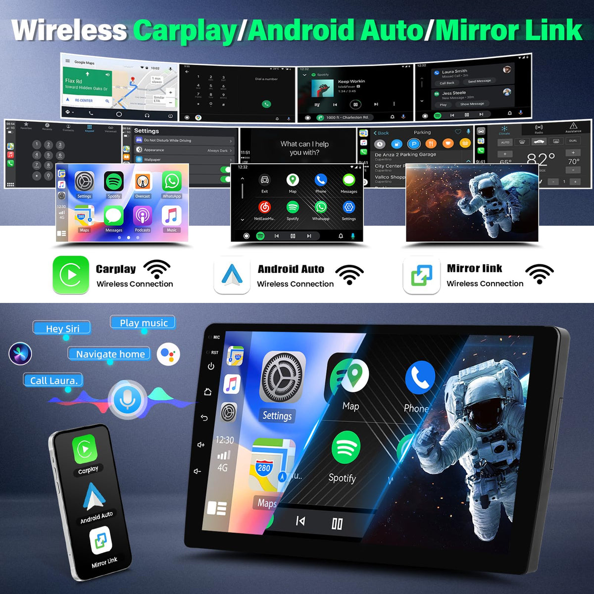 6.86’’ Car Stereo Radio for Dodge Dakota 2002-2004 with Wireless with Carplay Android, Touch Screen Head Unit Upgrade, GPS, WiFi, HiFi, FM, Bluetooth, SWC, Mic, Backup Cam, 2+32GB