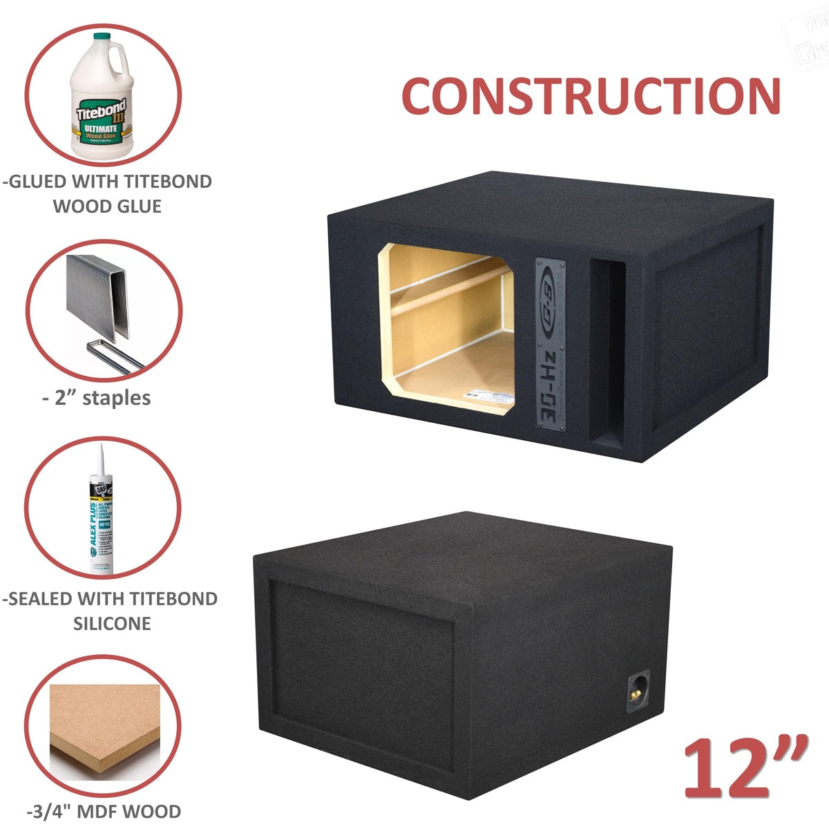 12" solobaric 30-hz Single Competition ported sub Box Speaker Box subwoofer Enclosure Stereo car Audio Home Audio
