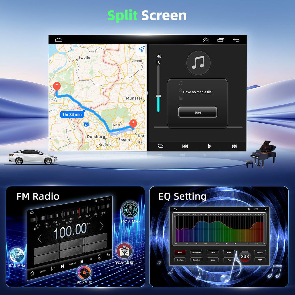 2+64G Double Din Car Stereo for Ford F150 1997-2004 Radio