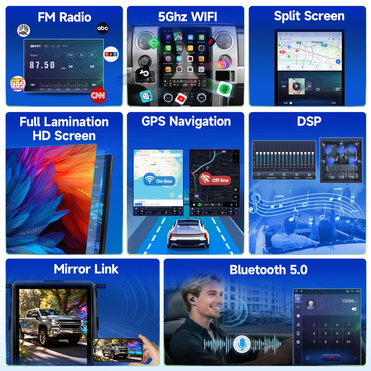 8Core 4+64G Radio for Ford F150 2013 2014 w/Carplay Android Auto