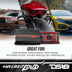 DS18 SXE-1200.4/BK 1200W 4-Channel Class A/B Car Amplifier + AK4 4 Gauge Amplifier Wiring Kit Bundle – Complete 1200W Car Audio Upgrade Package