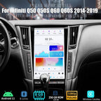 Aucar Mark 6 13.6 Inch T-Style Android Car Radio Head Unit for Infiniti Q50 Q50S Q60 Q60S, 1080P Multimedia Stereo Video Player with Wireless Carplay, GPS Navigation, OEM Functions 8+256 GB 2014-2019