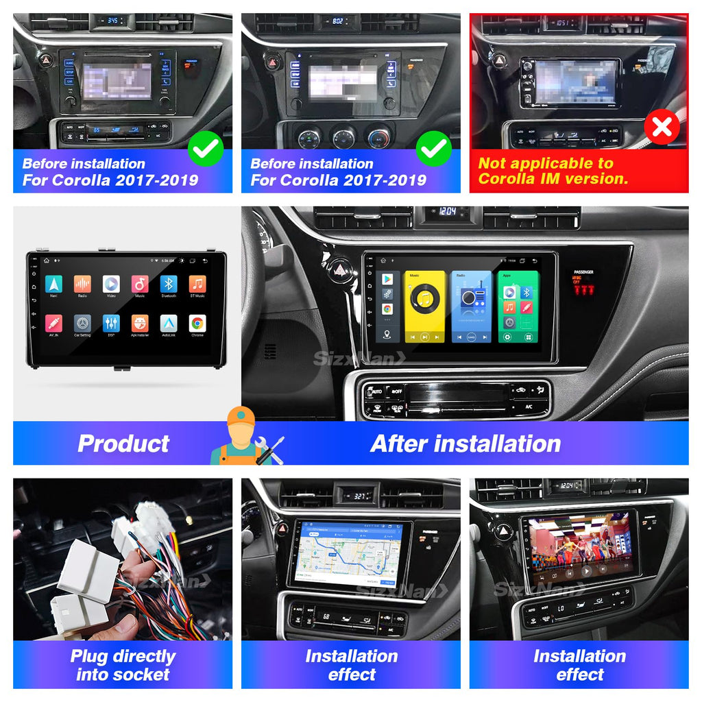 for Toyota Corolla 2017 2018 2019 L LE SE XLE XSE Radio Stereo Carplay Auto