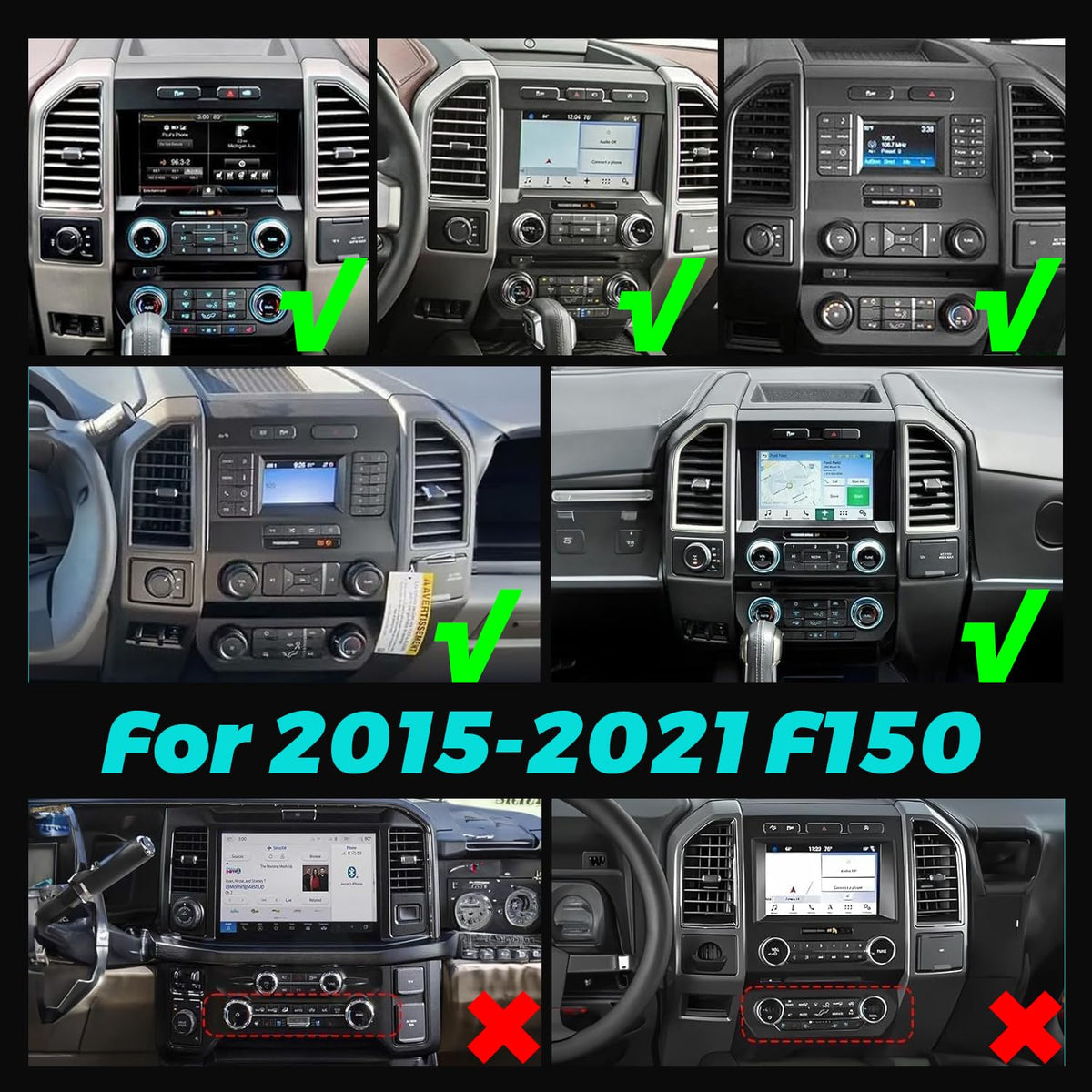 12.1 Inch Tesla Style Vertical Screen Car Radio for Ford F150 2015-2021,Android Car Stereo Screen Upgrade with Wireless CarPlay Android Auto,GPS Navigation Head Unit,Bluetooth WiFi SWC