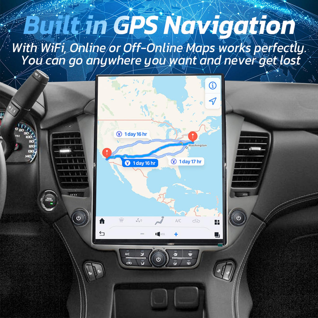 15.6 Inch 8G+128GB Qualcomm Android 13 Car Radio for Chevrolet Suburban Tahoe GMC Yukon 2014-2020 Stereo Upgrade Head Unit Multimedia Touch Screen Player GPS Navigation (for OEM 4-inch Screen)