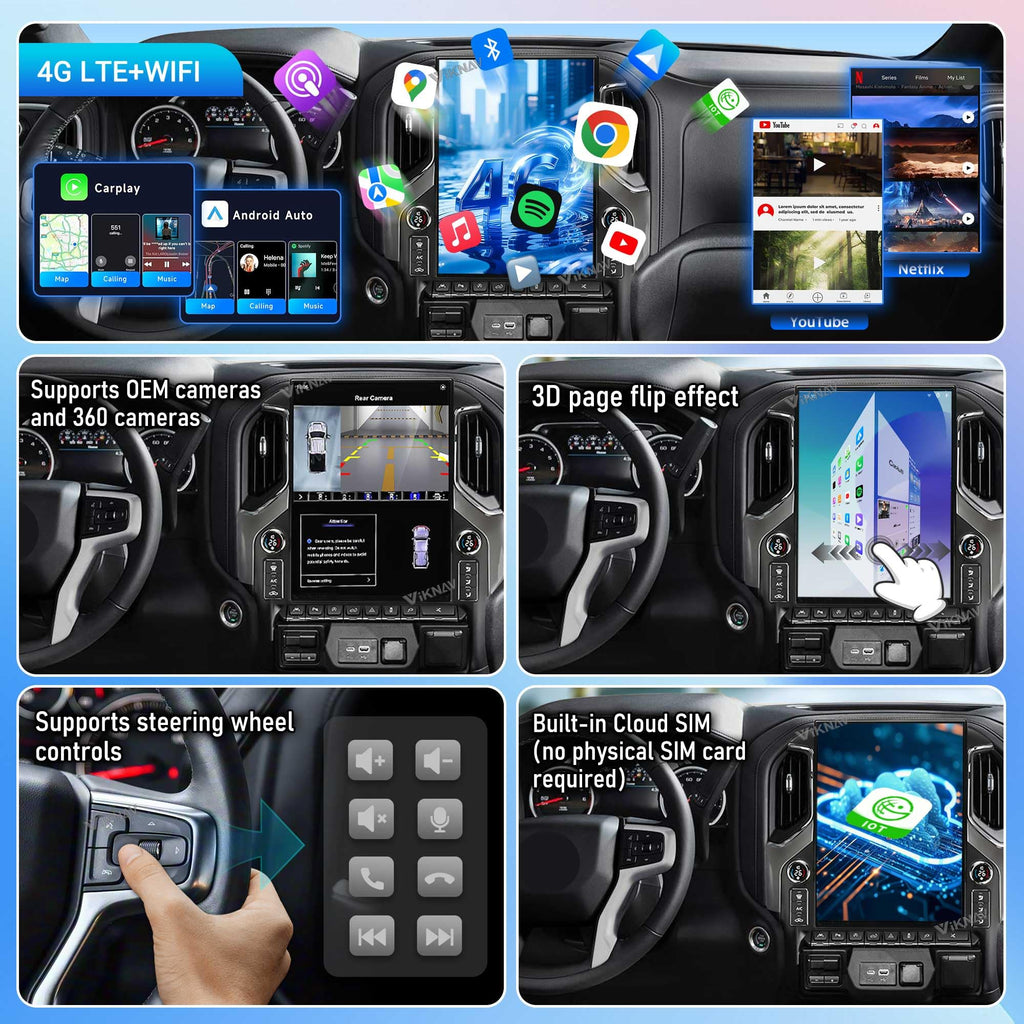 15.6 Inch Radio for GMC Sierra Chevrolet Silverado 2019 2020 2021 2022 2023