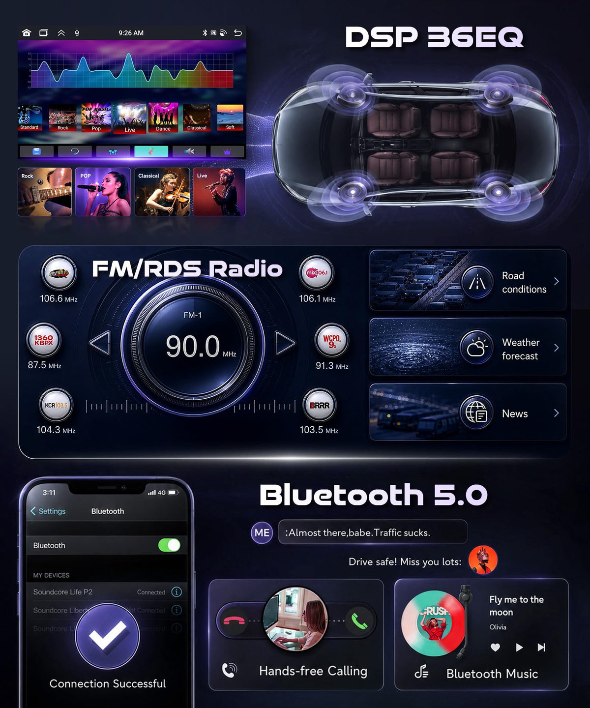 8Core 4G 64G Car Stereo Radio for Toyota Corolla 2017-2019 Wireless CarPlay