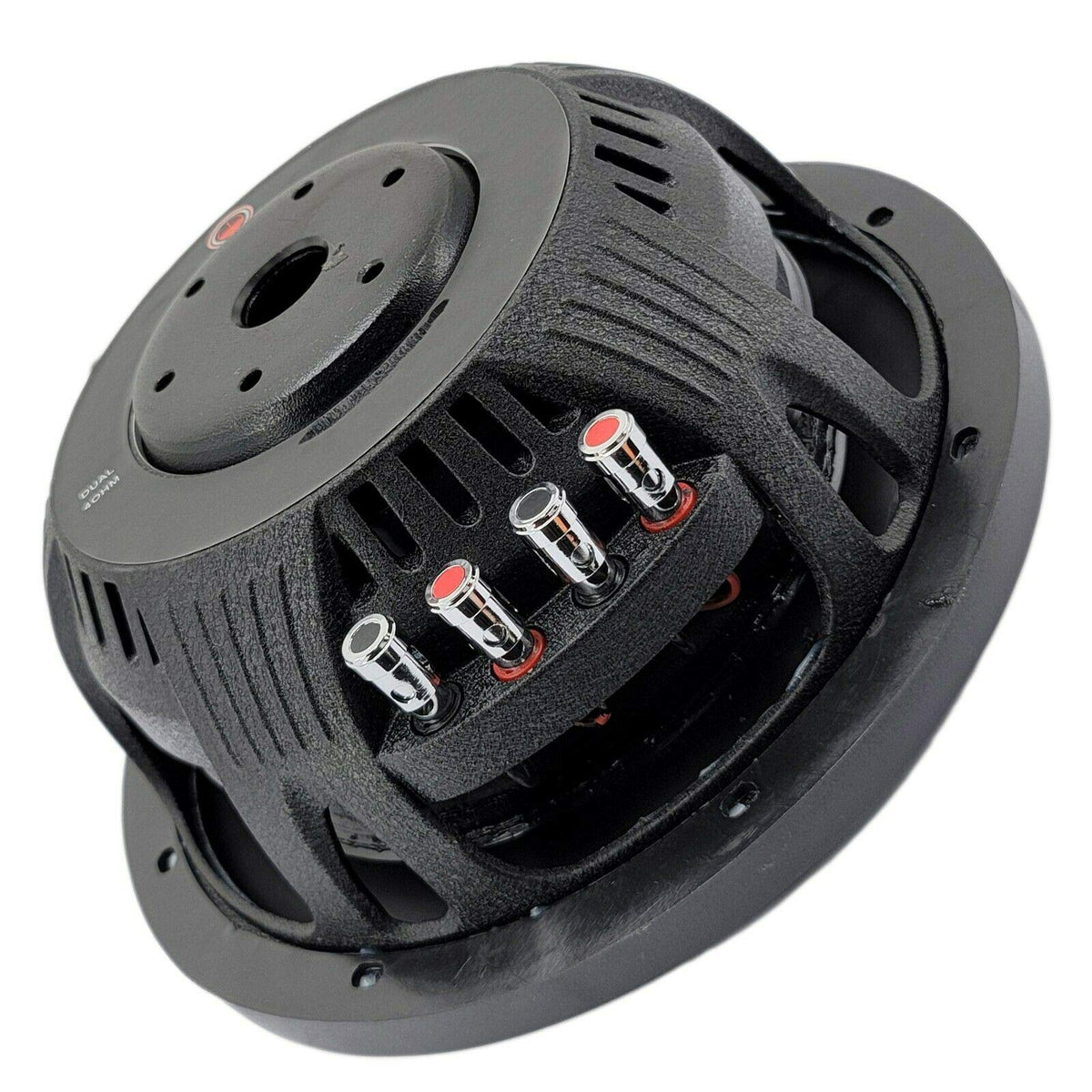 Gravity Warzone WZ10D4-1 10-Inch Shallow Car Audio Subwoofers, Dual 4-Ohm DVC, 1200W Max/400W RMS Each, Carbon Fiber Cone, 2-Pack