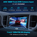 A5L 7'' Android Double DIN Car Stereo with 1080P Front Dash Cam, Wireless CarPlay & Android Auto, DSP 24-Band EQ, HDMI Out, FM/AM/SS Radio, WiFi/BT/USB Tethering, GPS Track,AI Voice Control