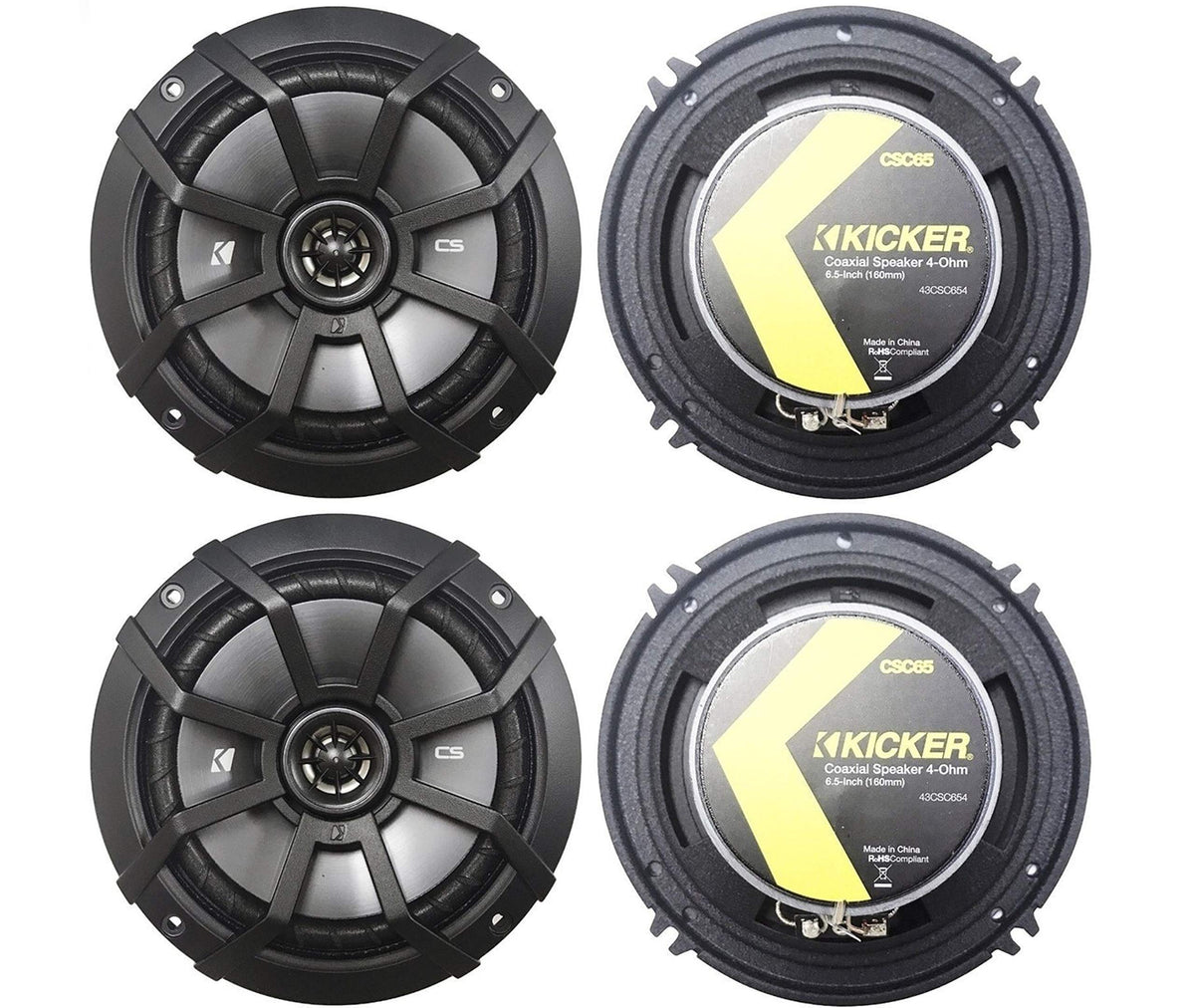 Kicker CS Series CSC65 6.5 Inch Car Audio Speaker with Woofers (2 Pairs)