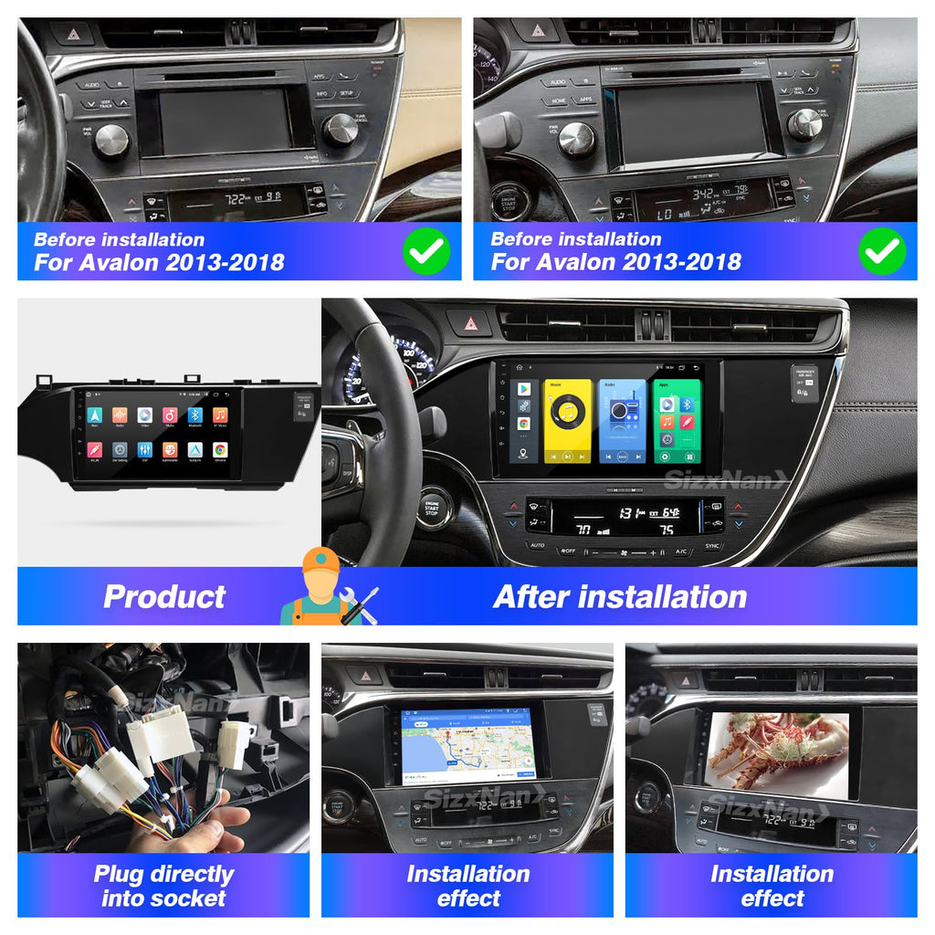 for Toyota Avalon 2013-2018 Radio Stereo Wireless Carplay Auto