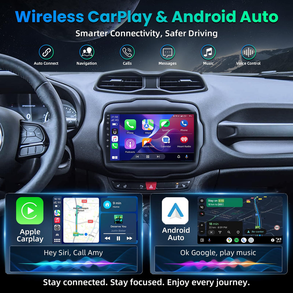 Car Radio Stereo Upgrade for Jeep Renegade 2015-2020, Replacement Head Unit