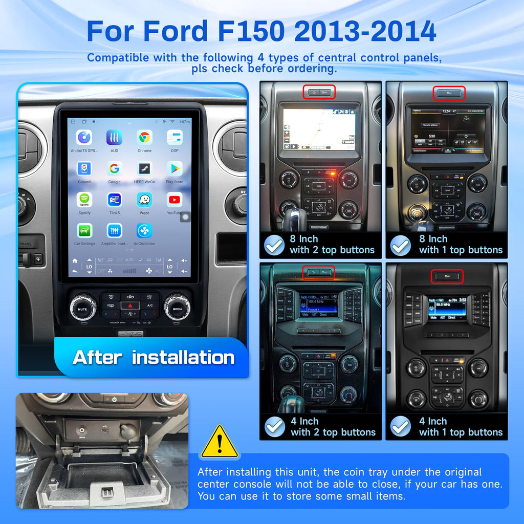 8Core 4+64G Radio for Ford F150 2013 2014 w/Carplay Android Auto