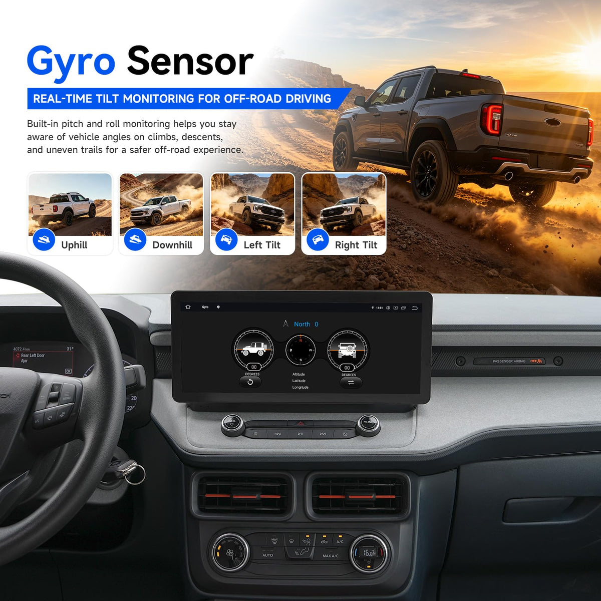 Dasaita 12.3'' Head Unit for Ford Maverick 2021-2023 Upgrade to 8GB+256GB