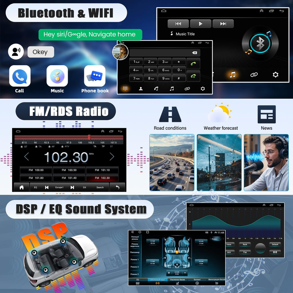 Car Stereo Radio Compatible for Chevrolet Equinox 2010-2017 GMTheta with Carplay Android Auto GPS Navigation 9.7in Touchscreen Car Radio Player with Bluetooth WiFi FM SWC Mirror Link + Backup Camera