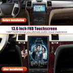AUCARTUO AuCar Android 13 Car Radio 13.6 Inch Touch Screen Head Unit for Cadillac Escalade 2007-2014 Car Multimedia Stereo Video Player GPS Navigation Wireless Carplay & Android Auto 8+128GB