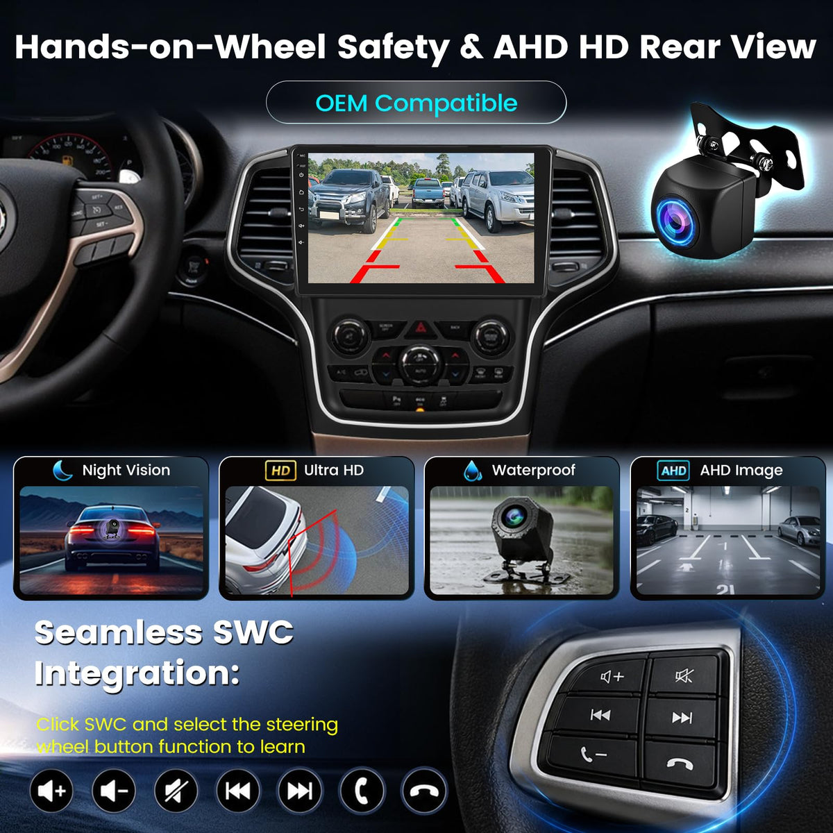 2+64G10.1 Android Radio for Jeep Grand Cherokee 2014-2020 for Big Screen